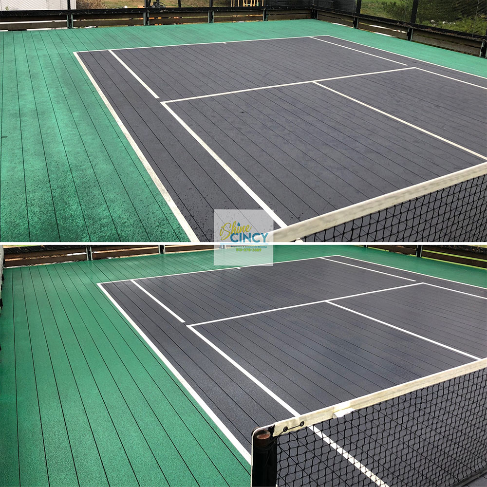 Tennis Court Cleaning in West Chester Township, Ohio by iShine Cincy