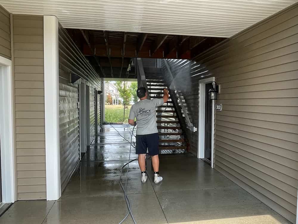 Apartment Breezeway Cleaning in West Chester Township, Ohio by iShine Cincy