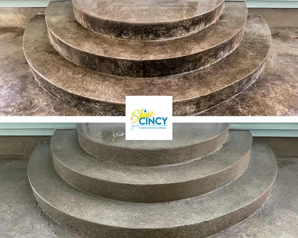 Home Patio Cleaning by iShine Cincy - before/after