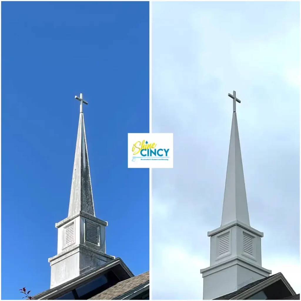 Church pressure washing in West Chester Township, Ohio by iShine Cincy