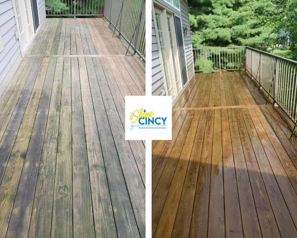Wood Deck Cleaning by iShine Cincy